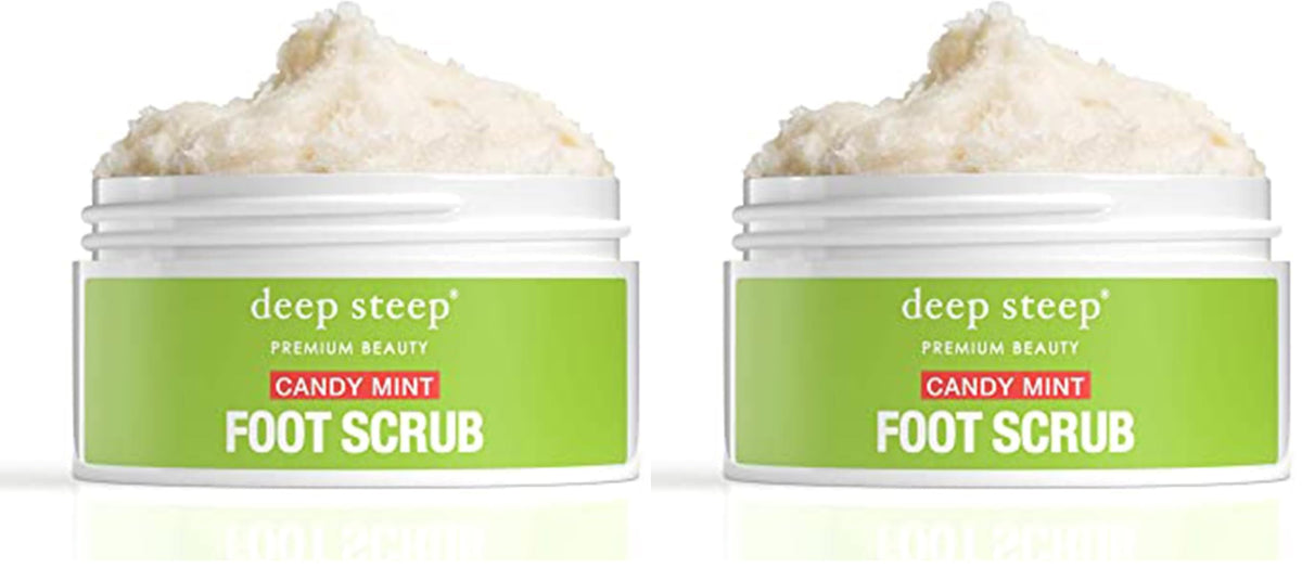Deep Steep Foot Scrub mint texture close-up showing exfoliating grains