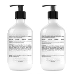 Deep Steep Nourishing Volume Shampoo label highlights organic aloe and kelp for healthy scalp