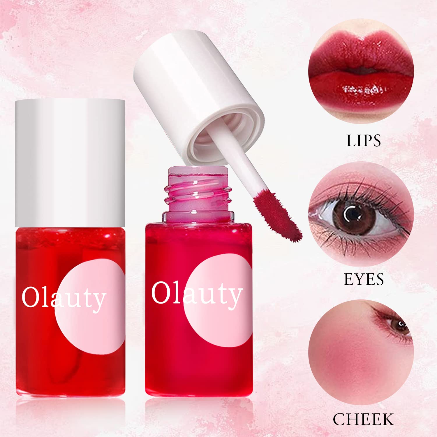 Deepmind lip tint strawberry swatches reveal glossy, long-lasting color for everyday radiance