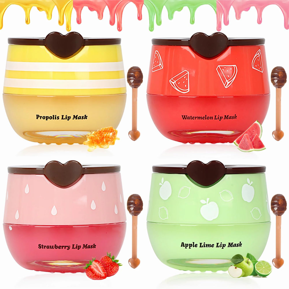 Deepmind Bee Lip Balm Honey Pot close-up shows nourishing lips