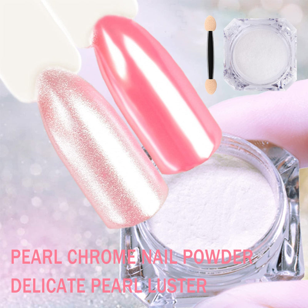 Deepmind chrome powder creating rainbow gradient on a nail