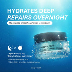 Close-up of DEEPERCENT night cream texture, showing a lightweight gel-cream consistency.
