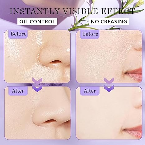 DEERELF Jelly Pressed Powder applied on cheek delivering oil control and smoothness.