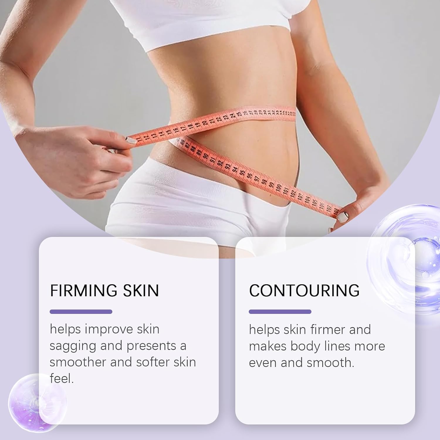 DEERELF on belly area to support elasticity and a toned look.