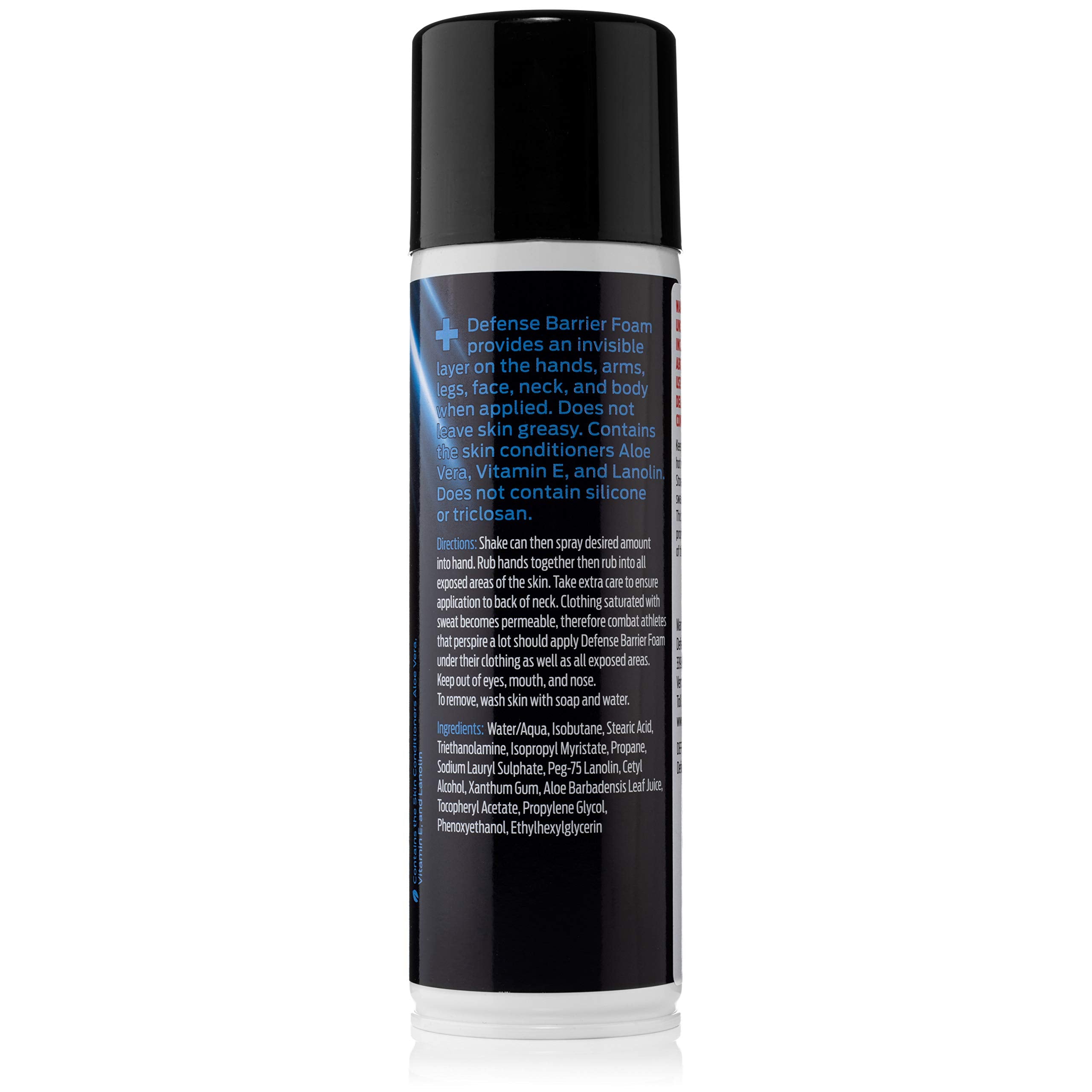 Defense Soap Barrier Foam removes dirt and sweat during tough training