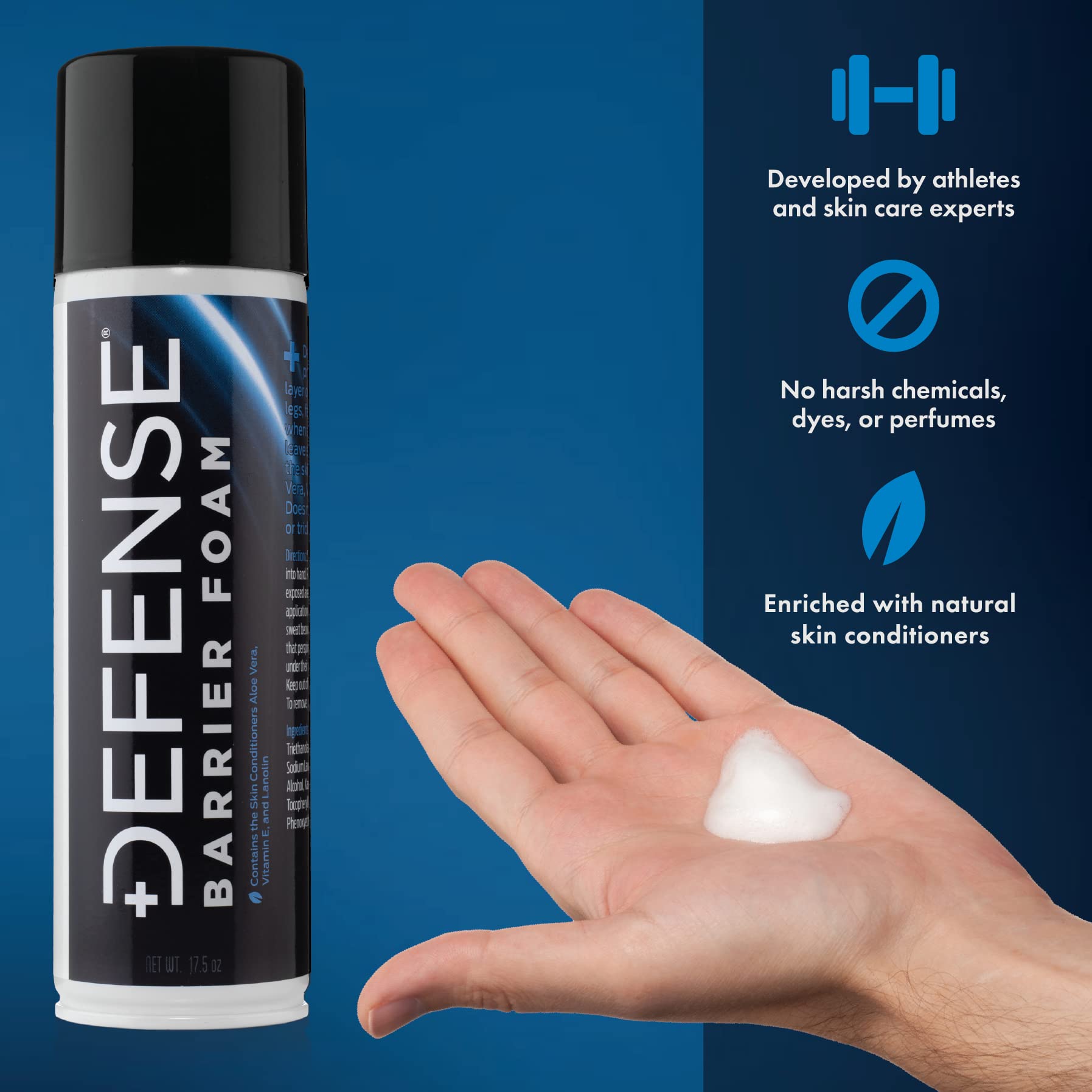 Defense Soap Barrier Foam lather close-up shows creamy cleansing for grapplers