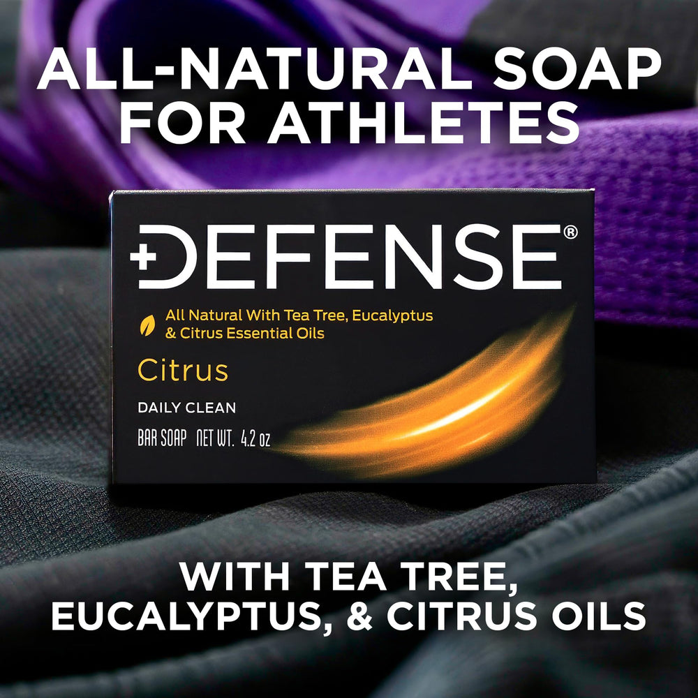 Defense Soap Citrus Bar natural-deodorizing scent for active days.
