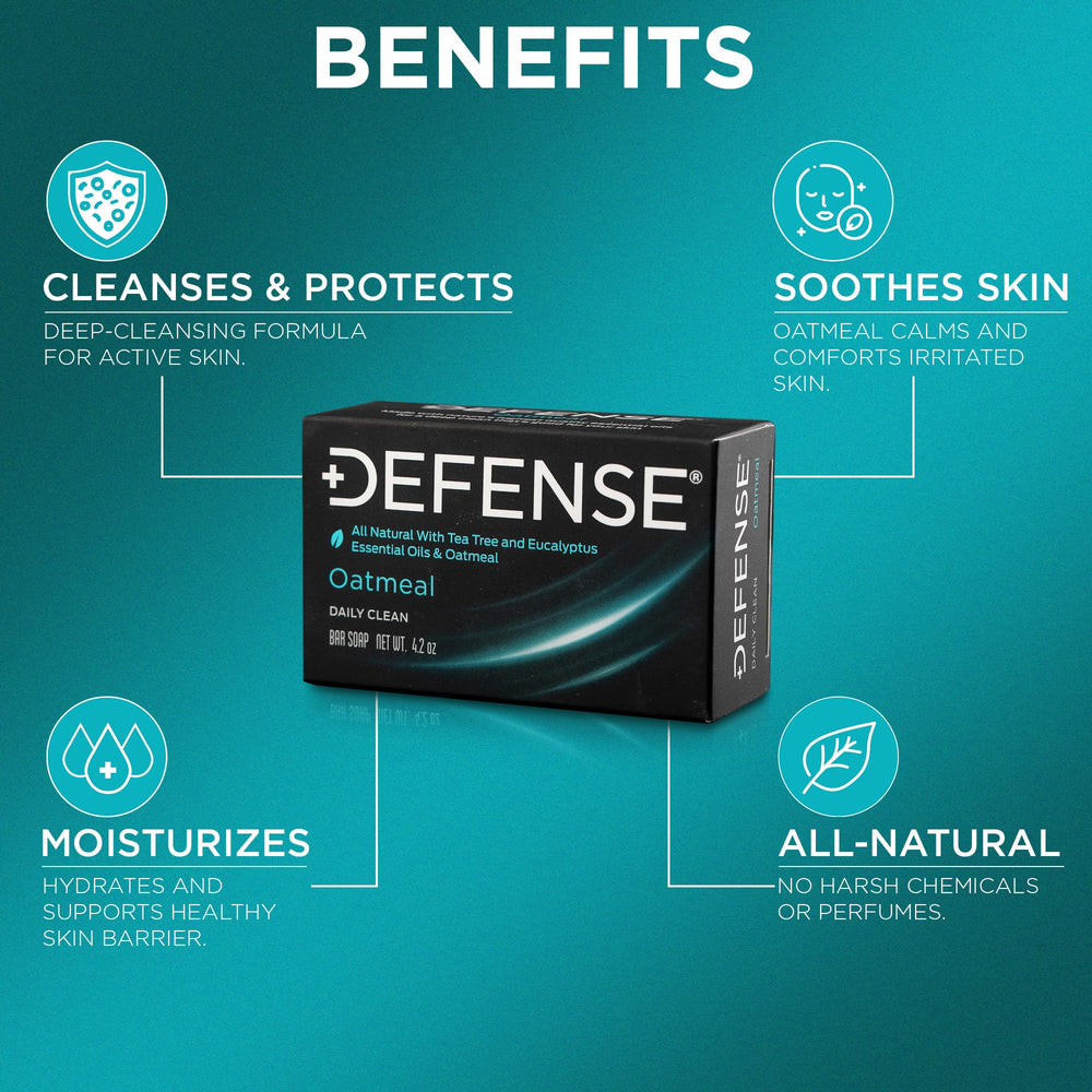 Defense Soap oatmeal bar soap lather forms a rich, gentle cleansing foam.