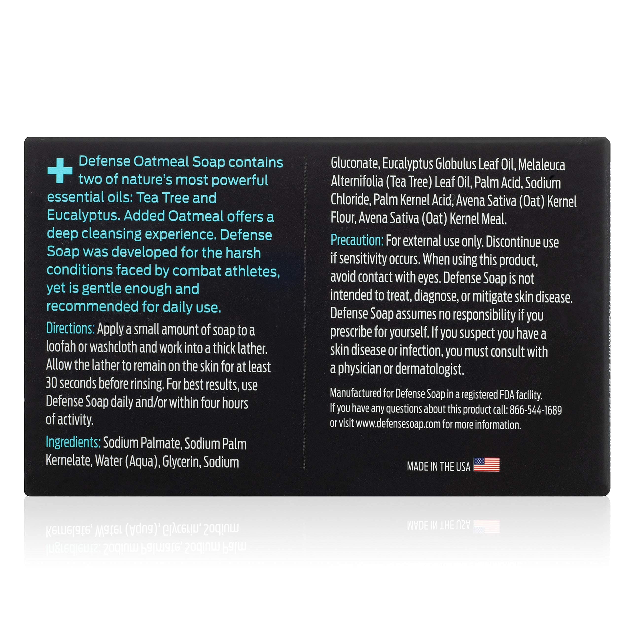 Defense Soap oatmeal bar soap leaves skin balanced and non-drying after use.