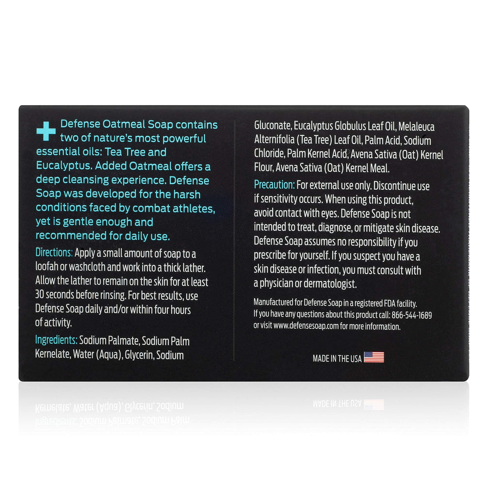 Defense Soap oatmeal bar soap leaves skin balanced and non-drying after use.