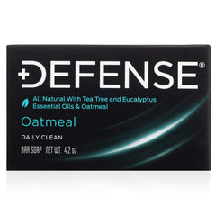 Defense Soap oatmeal bar soap texture closeup shows natural exfoliation for clean pores.