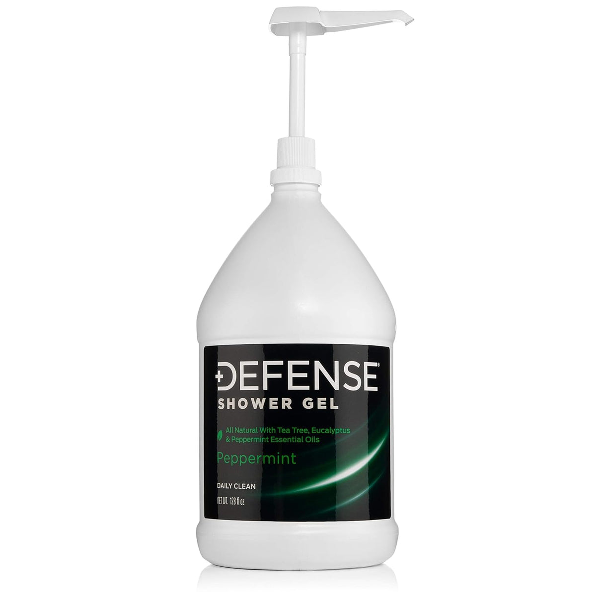 Defense Soap Peppermint Body Wash bottle front, refreshing cleanse for sensitive skin.
