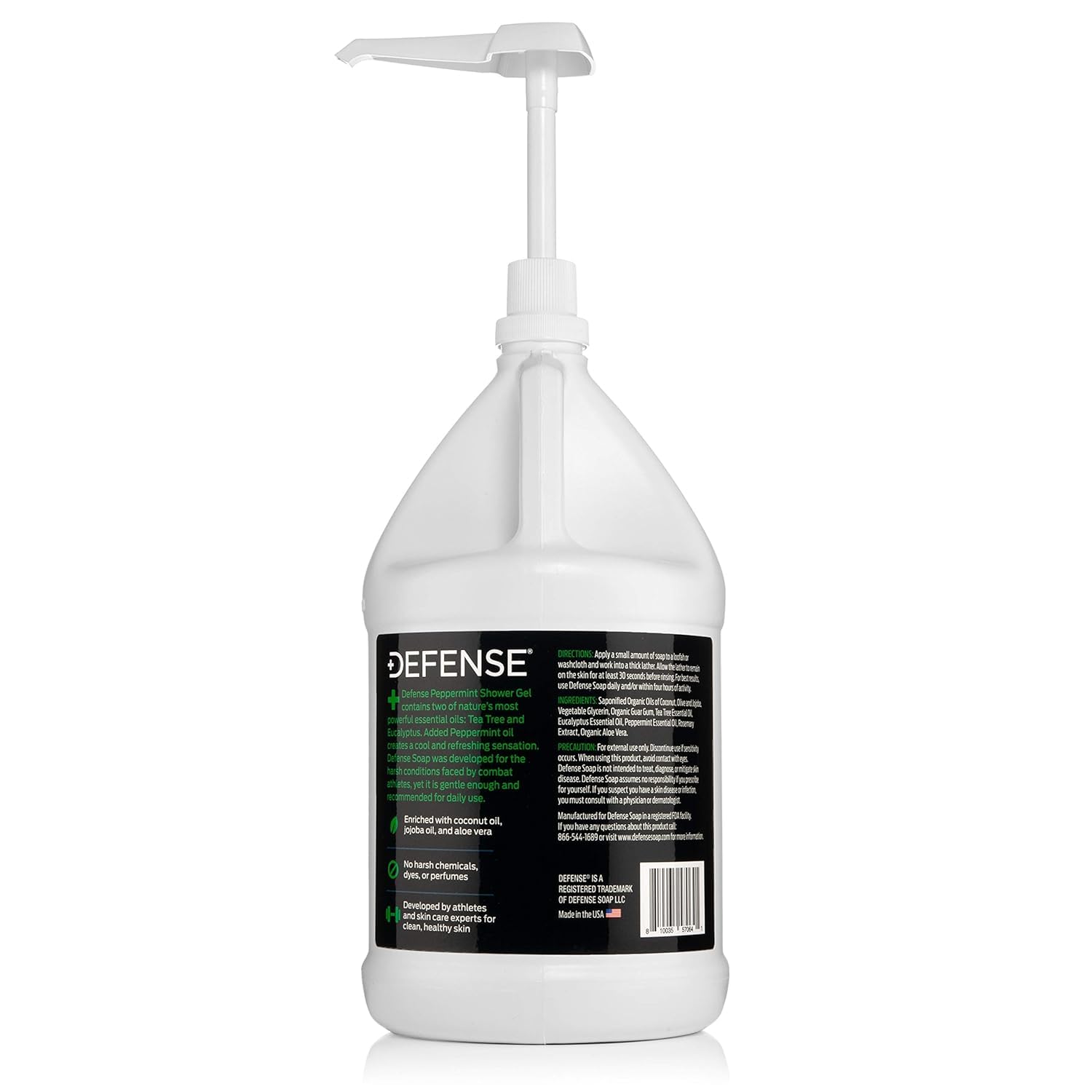 Defense Soap Peppermint Body Wash texture emphasizes moisturizing skin benefits.