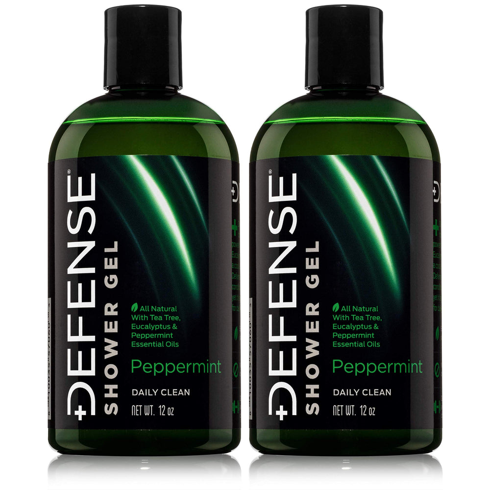 Defense Soap Peppermint Tea Tree Body Wash bottle front view for athletes