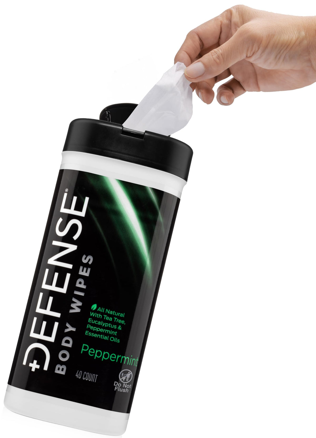 Defense Soap Peppermint Tea Tree Wipes pack for on-the-go post-workout cleansing.