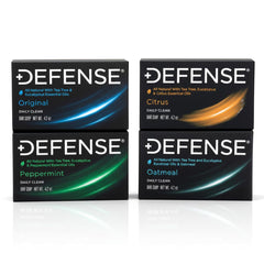 Defense Soap Tea Tree Bar Original close-up for deep cleansing after workouts.