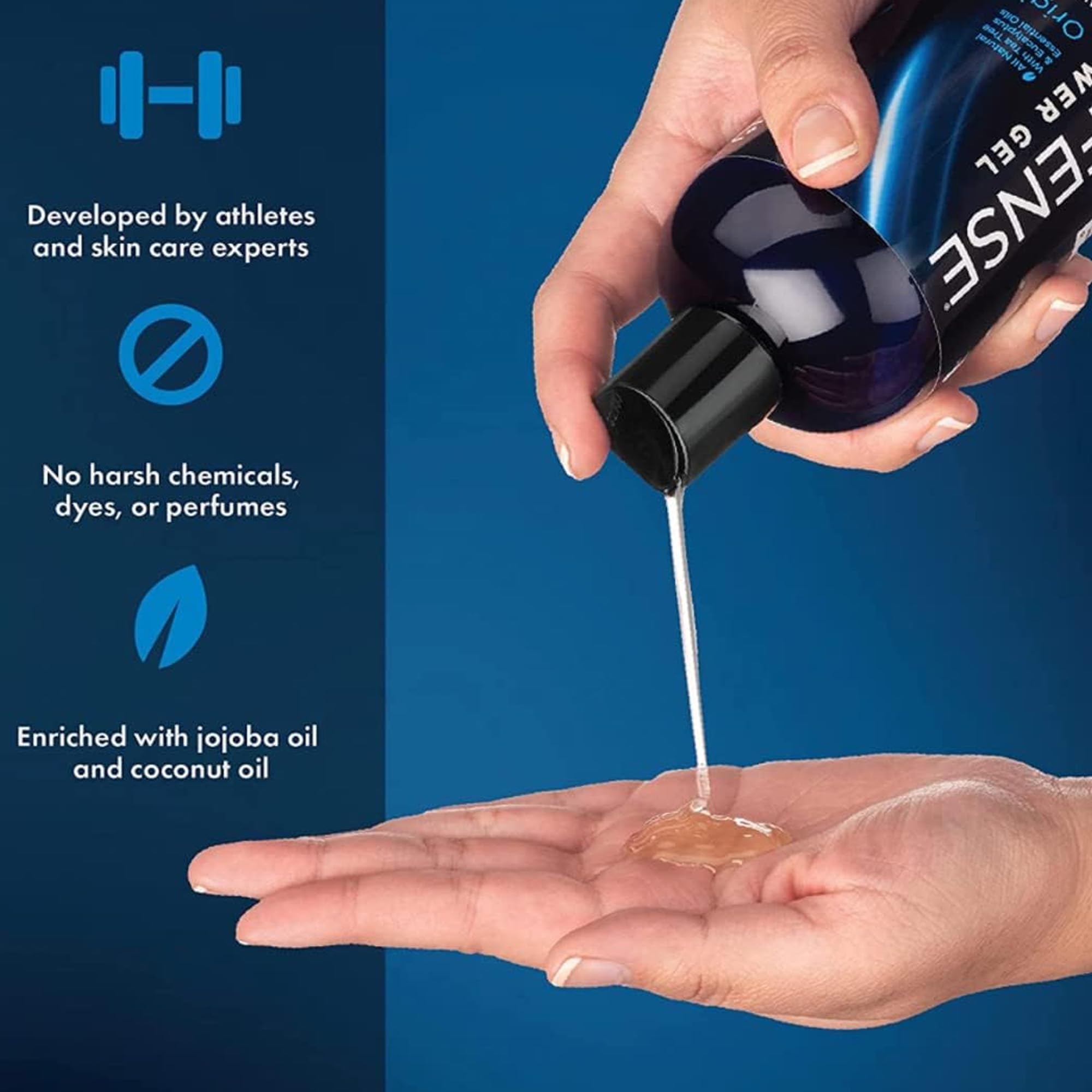 Two 32 oz Defense Soap Tea Tree bottles ready for athletic routines.