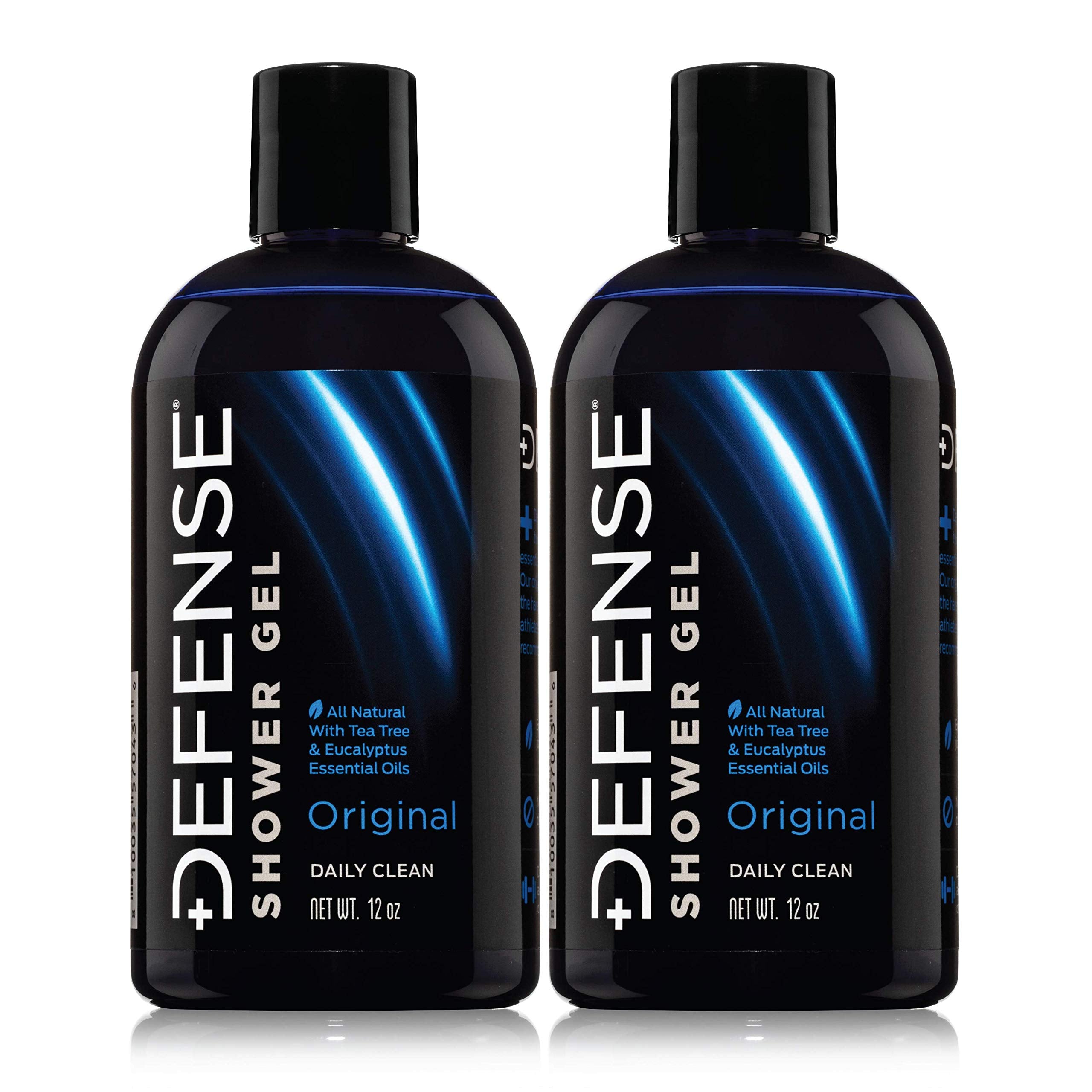Defense Soap Tea Tree Body Wash bottle pour for easy athletic cleansing.