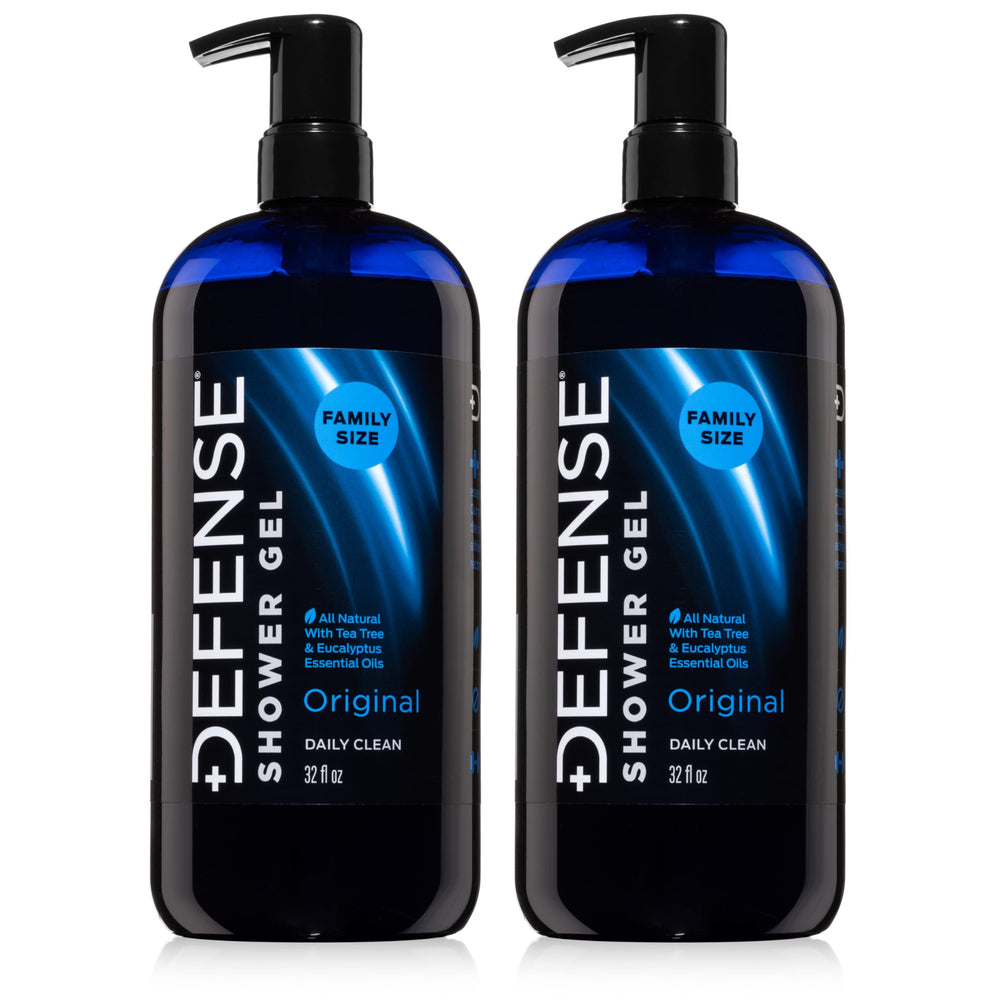 Defense Soap Tea Tree Body Wash bottle with pump for easy, mess-free use and odor control.