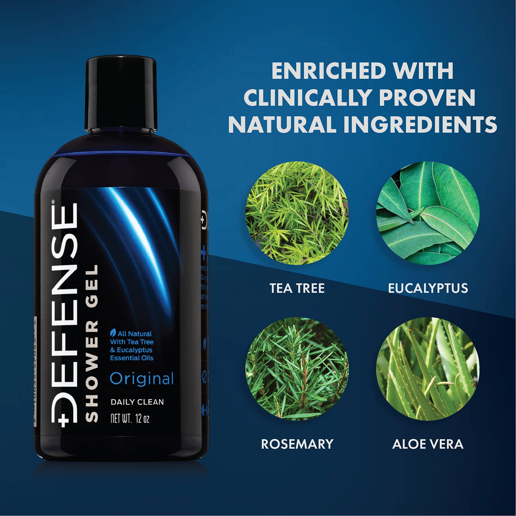 Defense Soap Tea Tree Body Wash rich lather for thorough cleansing.
