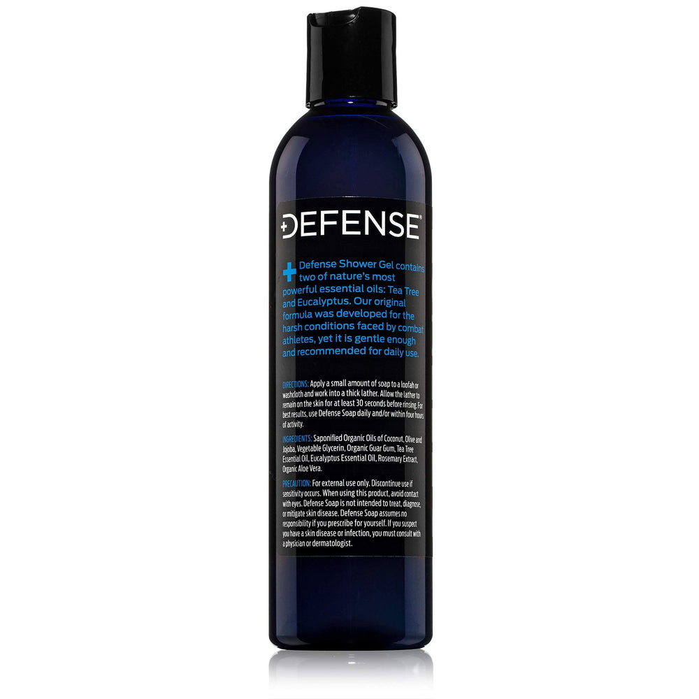 Defense Soap Tea Tree Body Wash skin barrier imagery suggesting balance and protection.