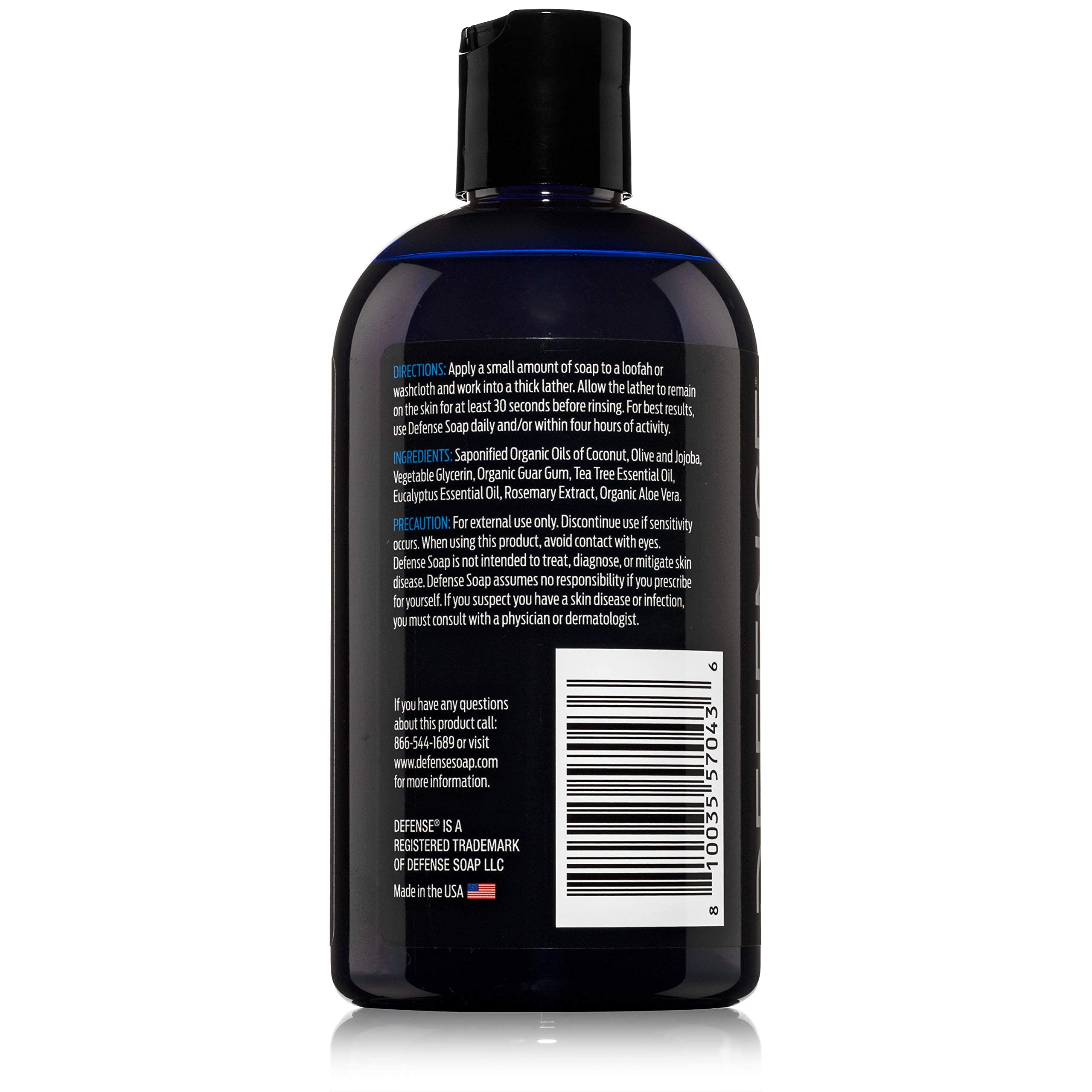 Defense Soap Tea Tree Body Wash blends tea tree and eucalyptus oils.