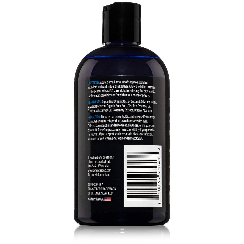 Defense Soap Tea Tree Body Wash blends tea tree and eucalyptus oils.