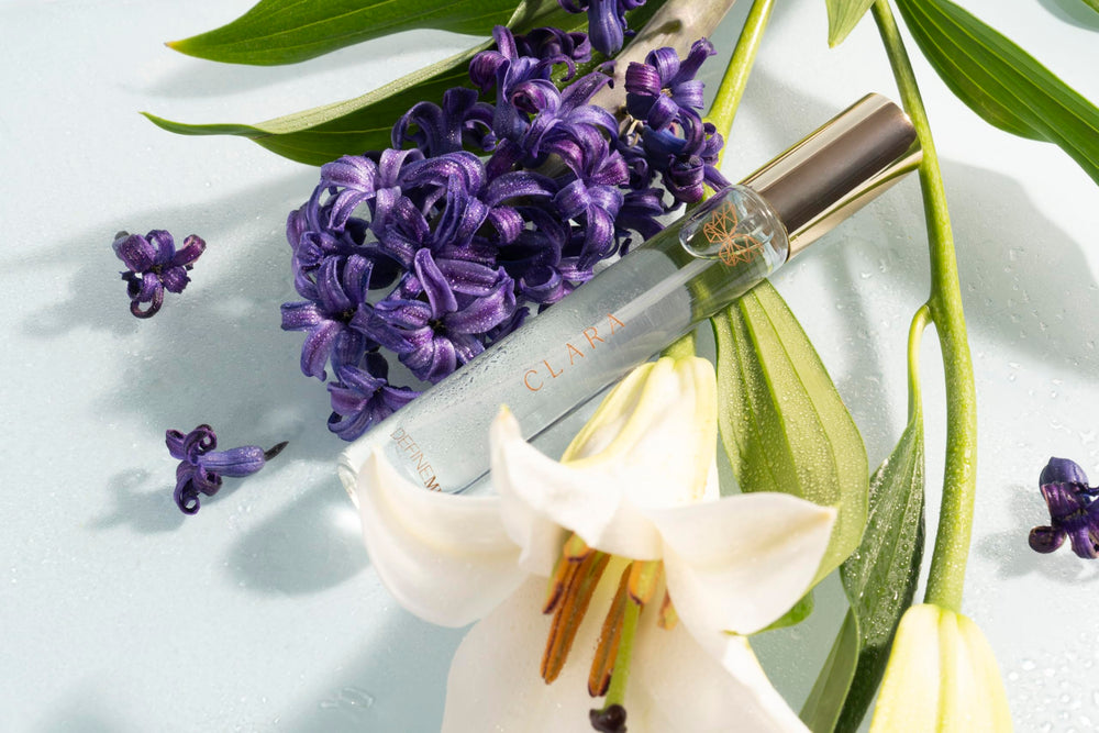 DefineMe Clara perfume on pulse point for lasting scent