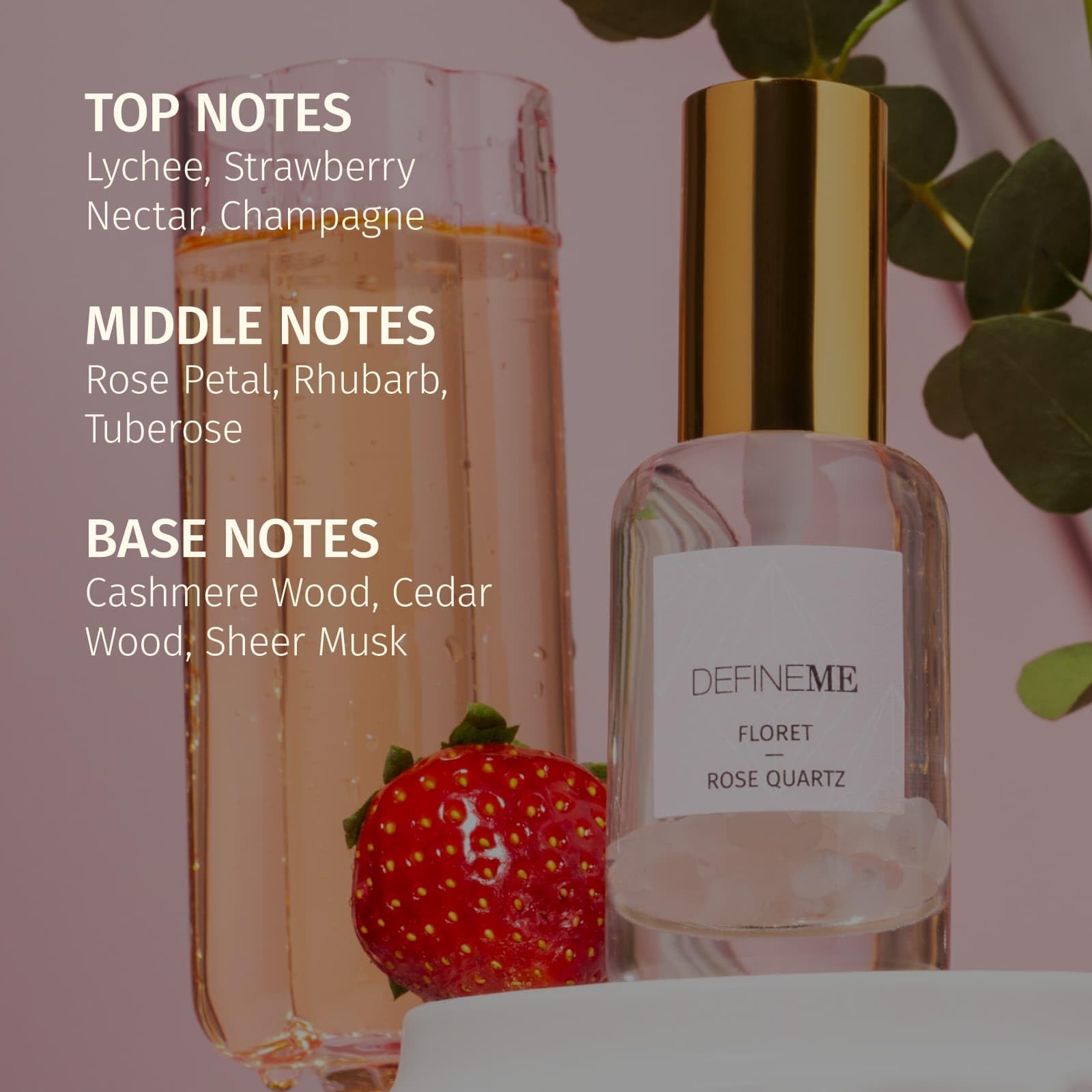 DefineMe Floret Rose Quartz Crystal Inside shows crystal infusion for a serene aroma