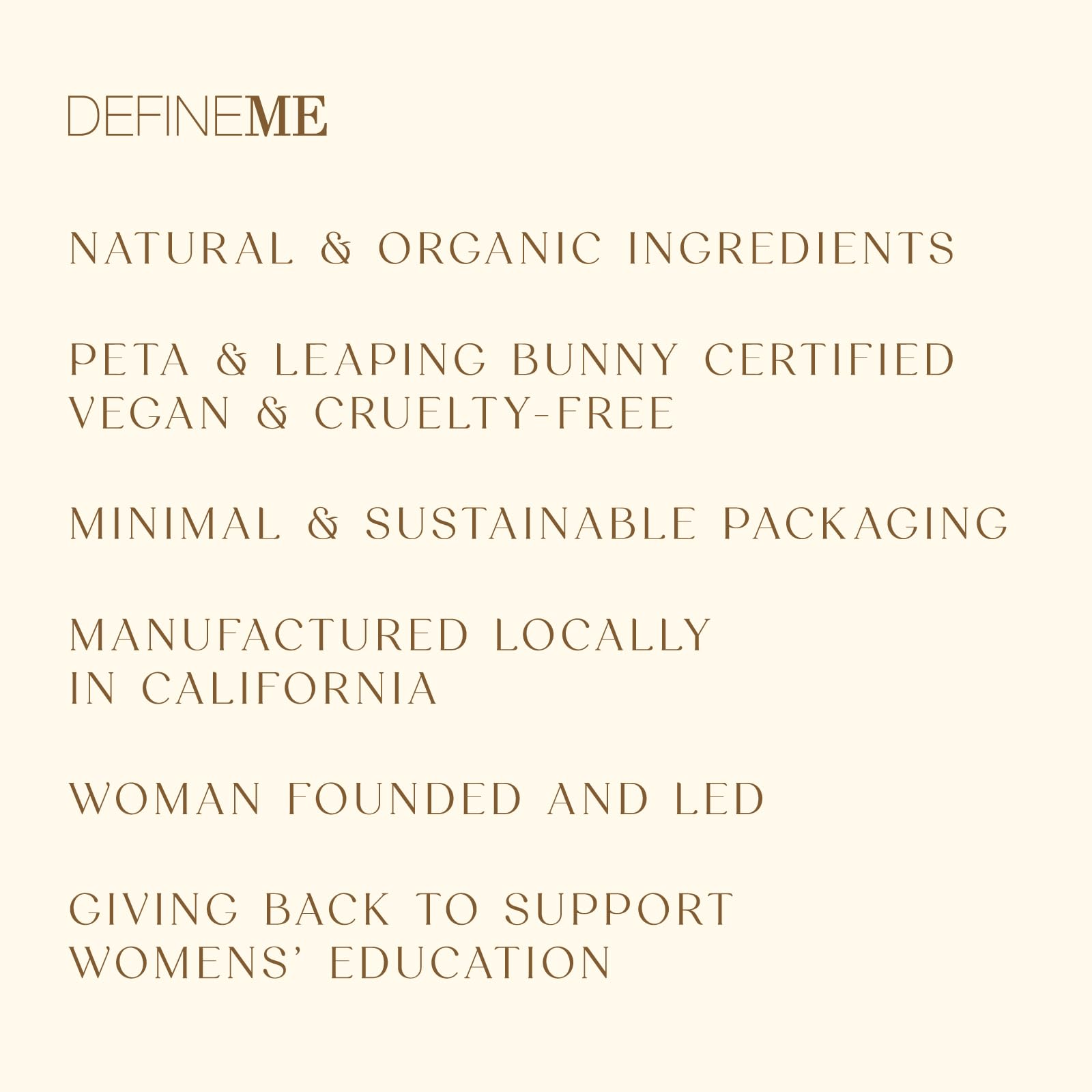 DefineMe Lalawoo vegan and cruelty-free formula for conscious wear.
