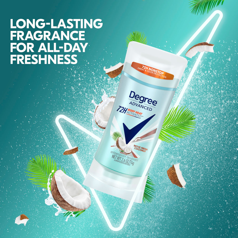 Four-count Degree packaging communicates value and convenience for daily use.