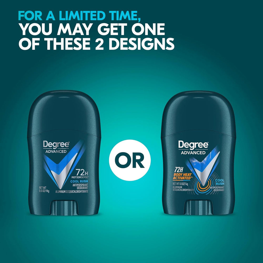 Degree mini antiperspirant offers up to 72-hour protection.