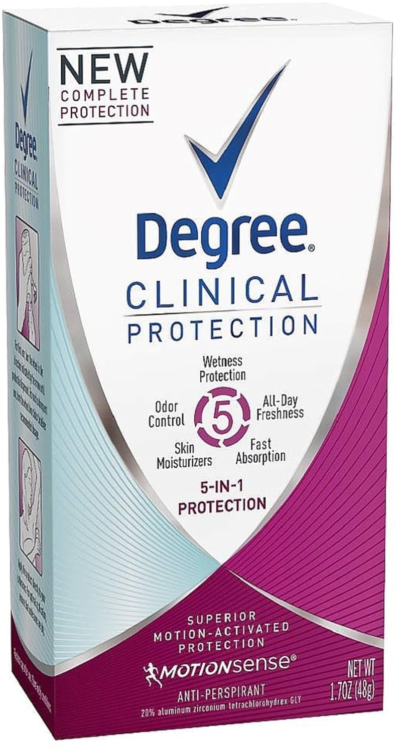Degree Clinical Protection 5-in-1 three-pack front view for all-day dryness and freshness