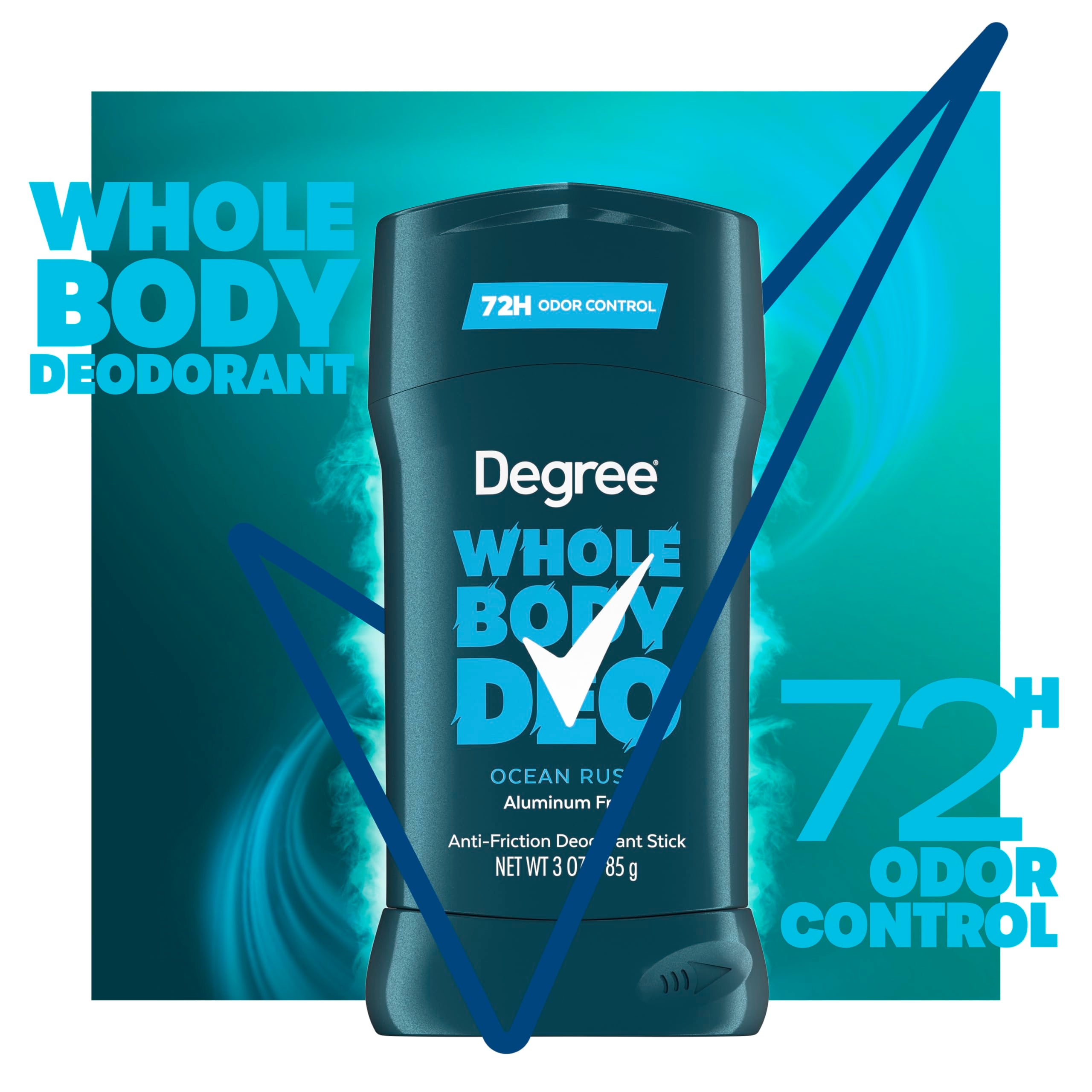 Degree dermatologist-tested label signals skin safety and reliability.