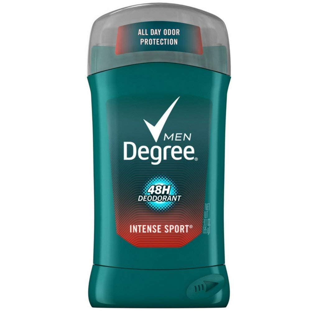 Déodorant Degree Frais pour homme Intense Sport, application rapide et longue tenue.