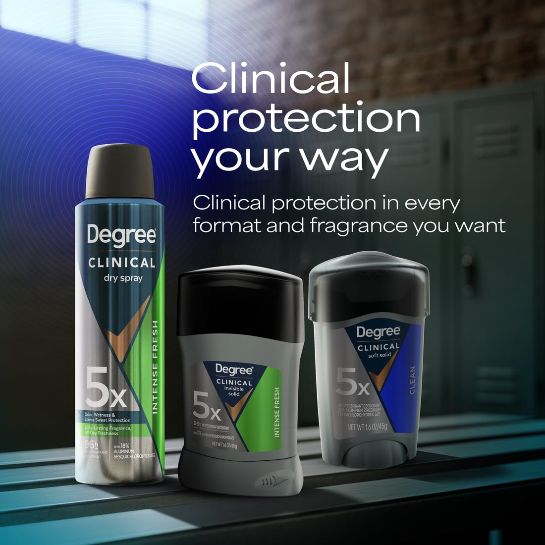 All-day freshness concept image conveys lasting dryness with Degree Men.