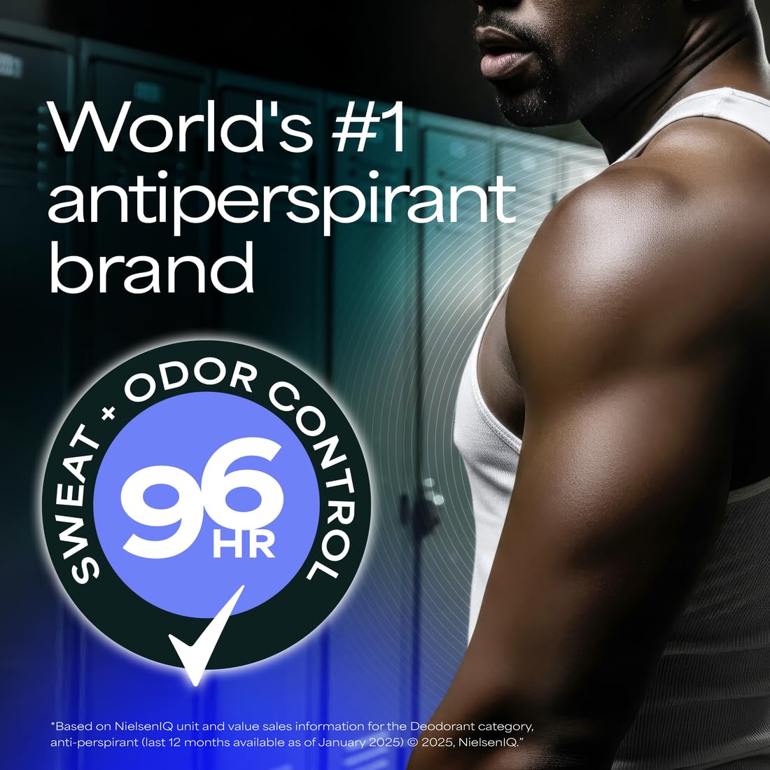 Brand logo on Degree packaging reinforces trusted protection.