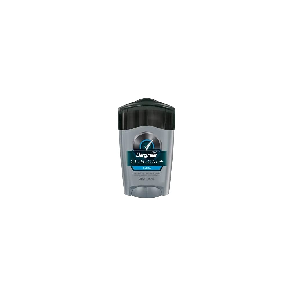 Degree Men Clean Clinical antiperspirant bottle offers all-day protection.