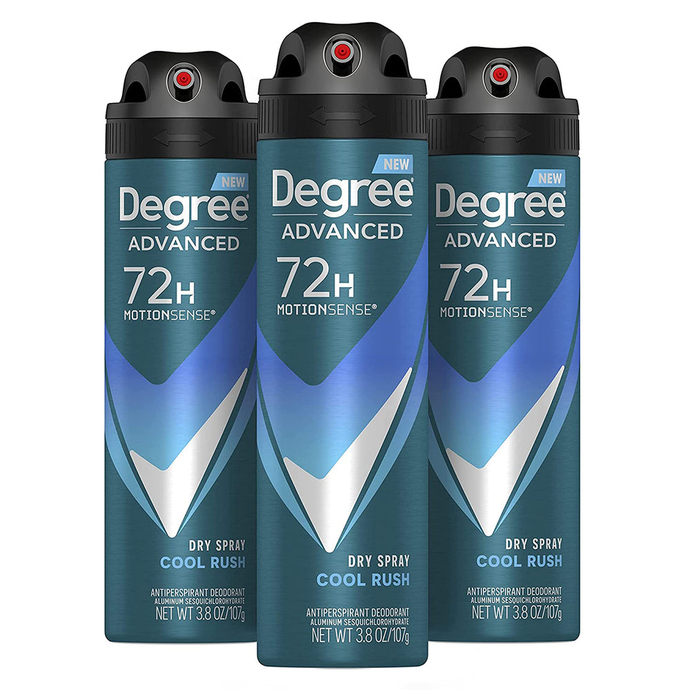 Degree Men Cool Rush dry spray can provides crisp protection all day