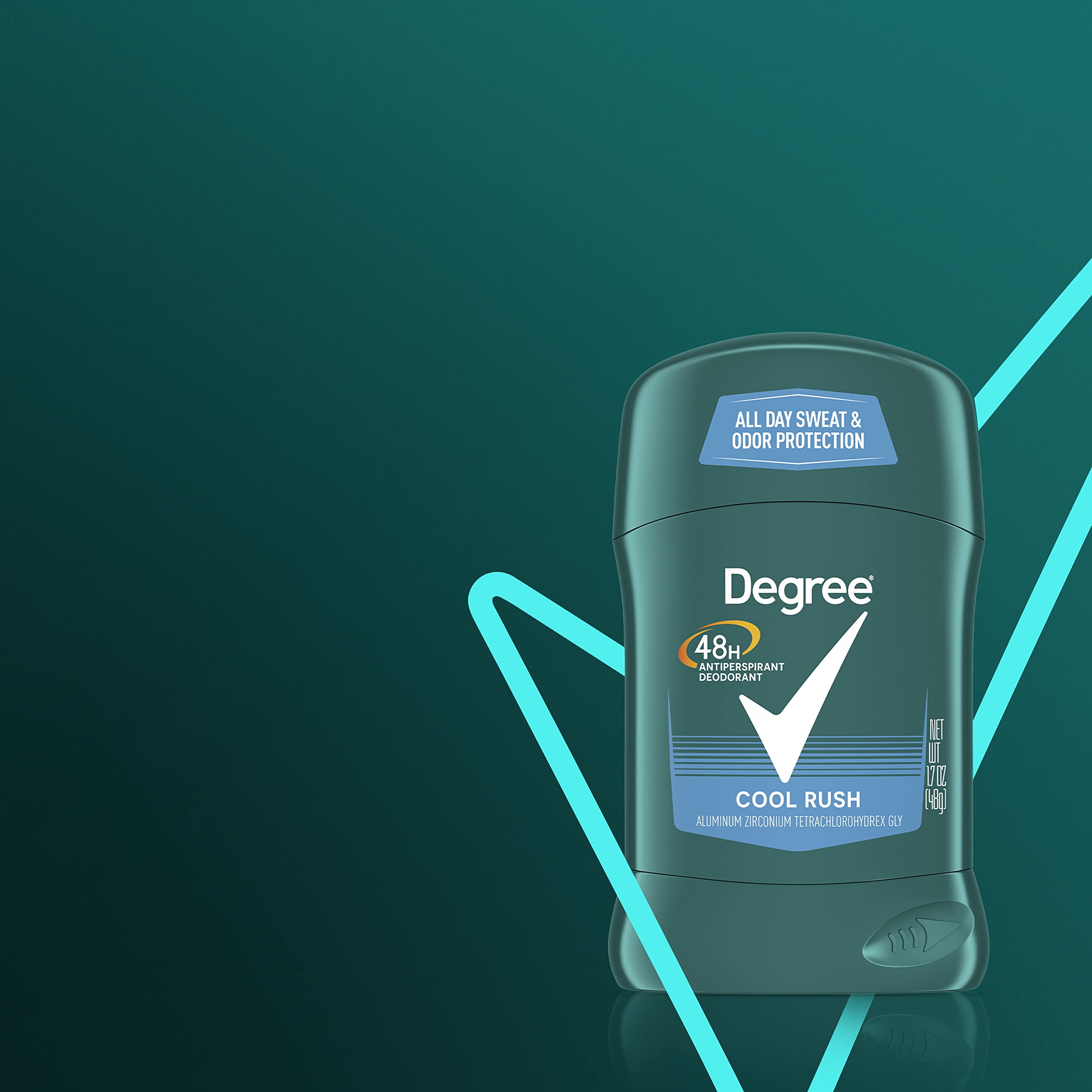 Degree Men Cool Rush close-up shows crisp, fresh scent.