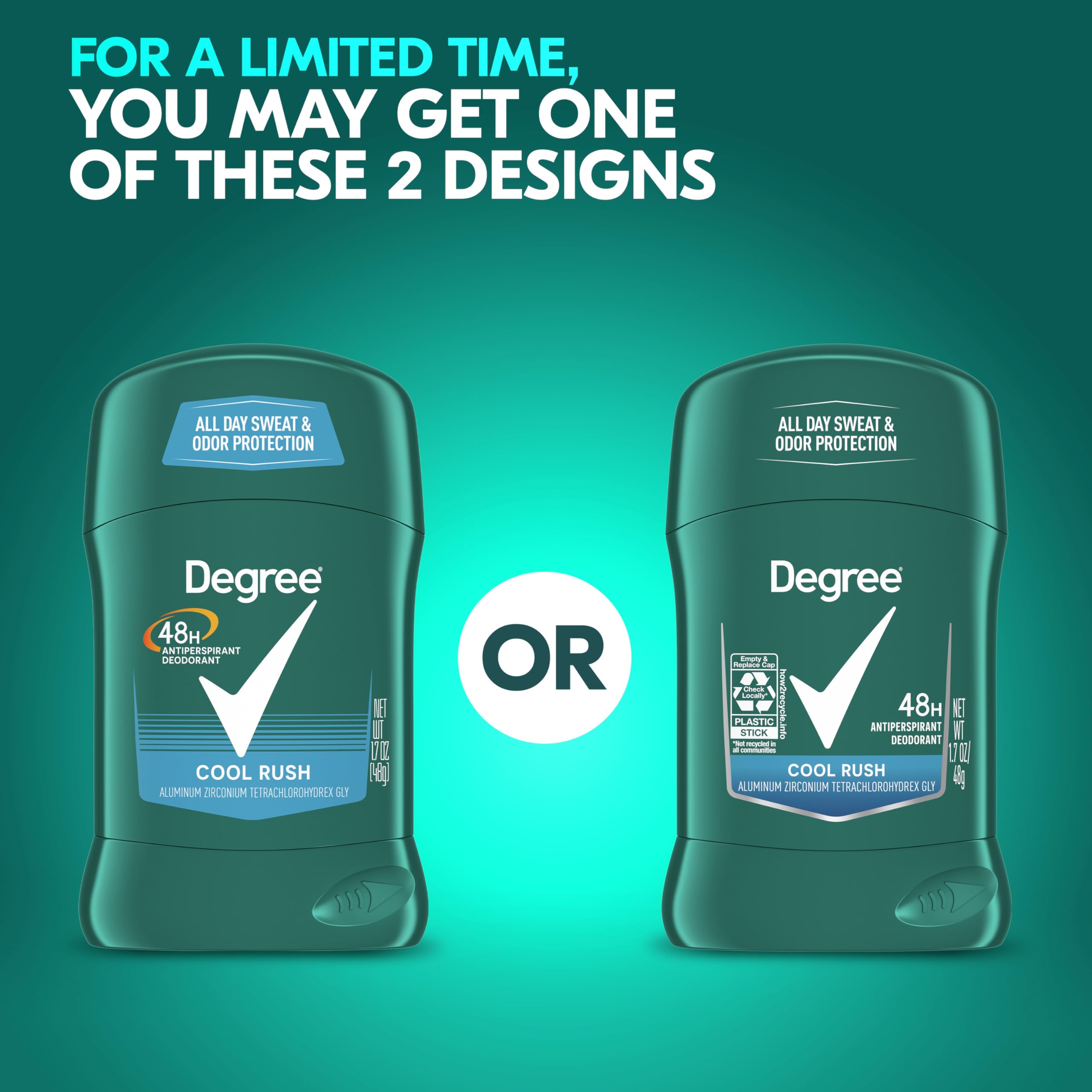 Degree Men Cool Rush twist-glide action demonstrates easy application.