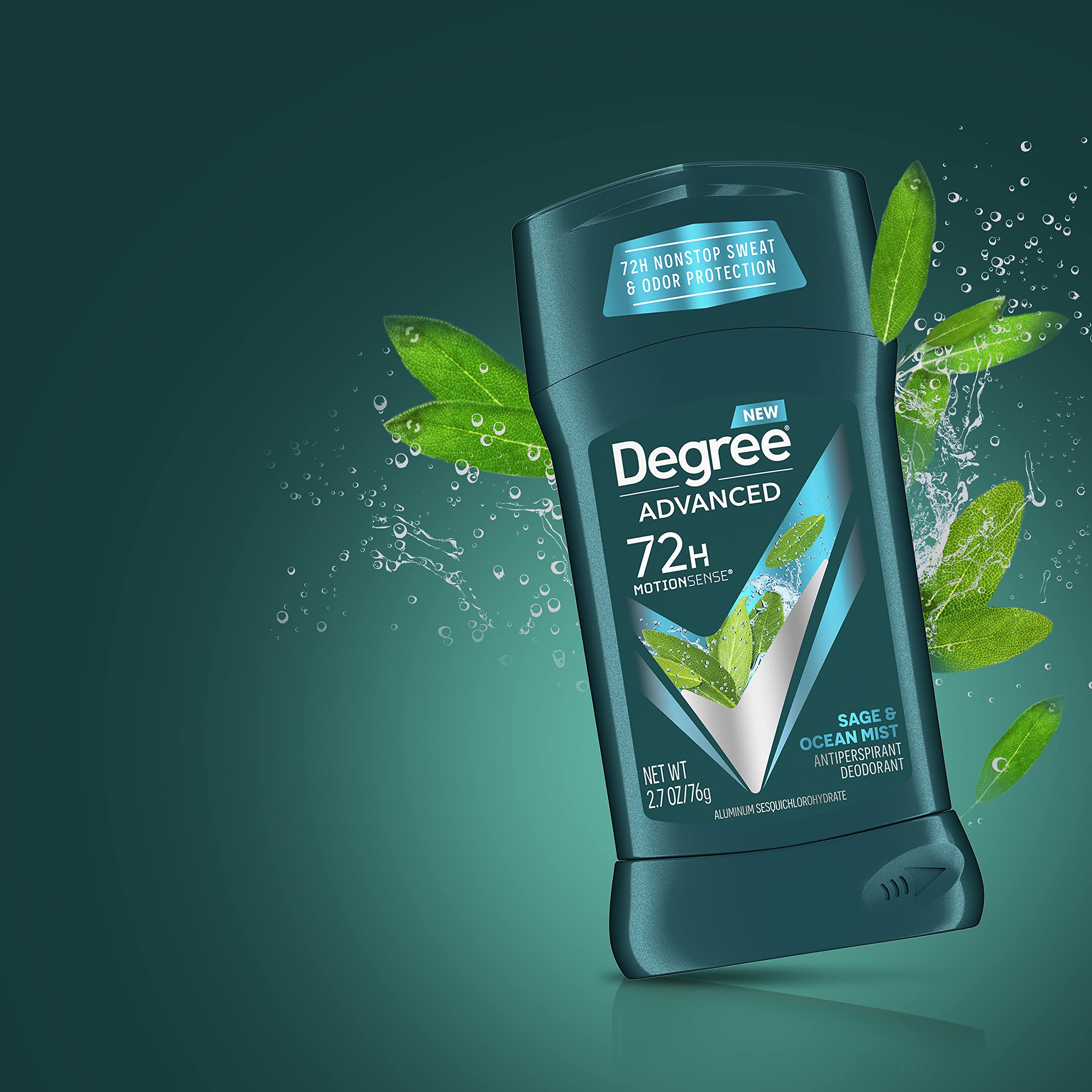 Close-up of Degree Men Sage & Ocean Mist bottle cap