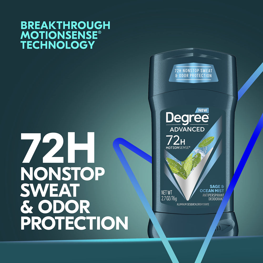 Front packaging of Degree Men Sage & Ocean Mist for confident daily use
