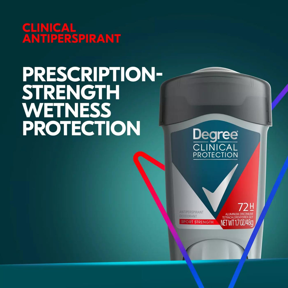 Degree Men Sport Strength four-pack provides ongoing protection for daily routines.