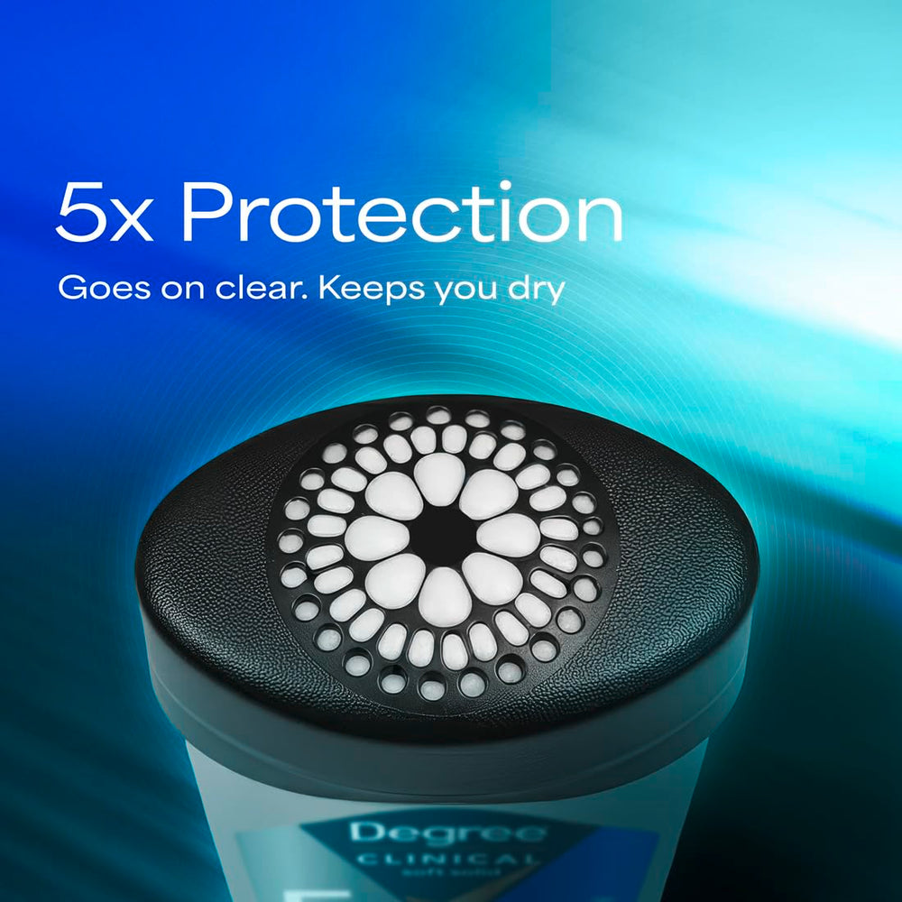 Underarm protection visual suggests confidence during activity with Degree Men.