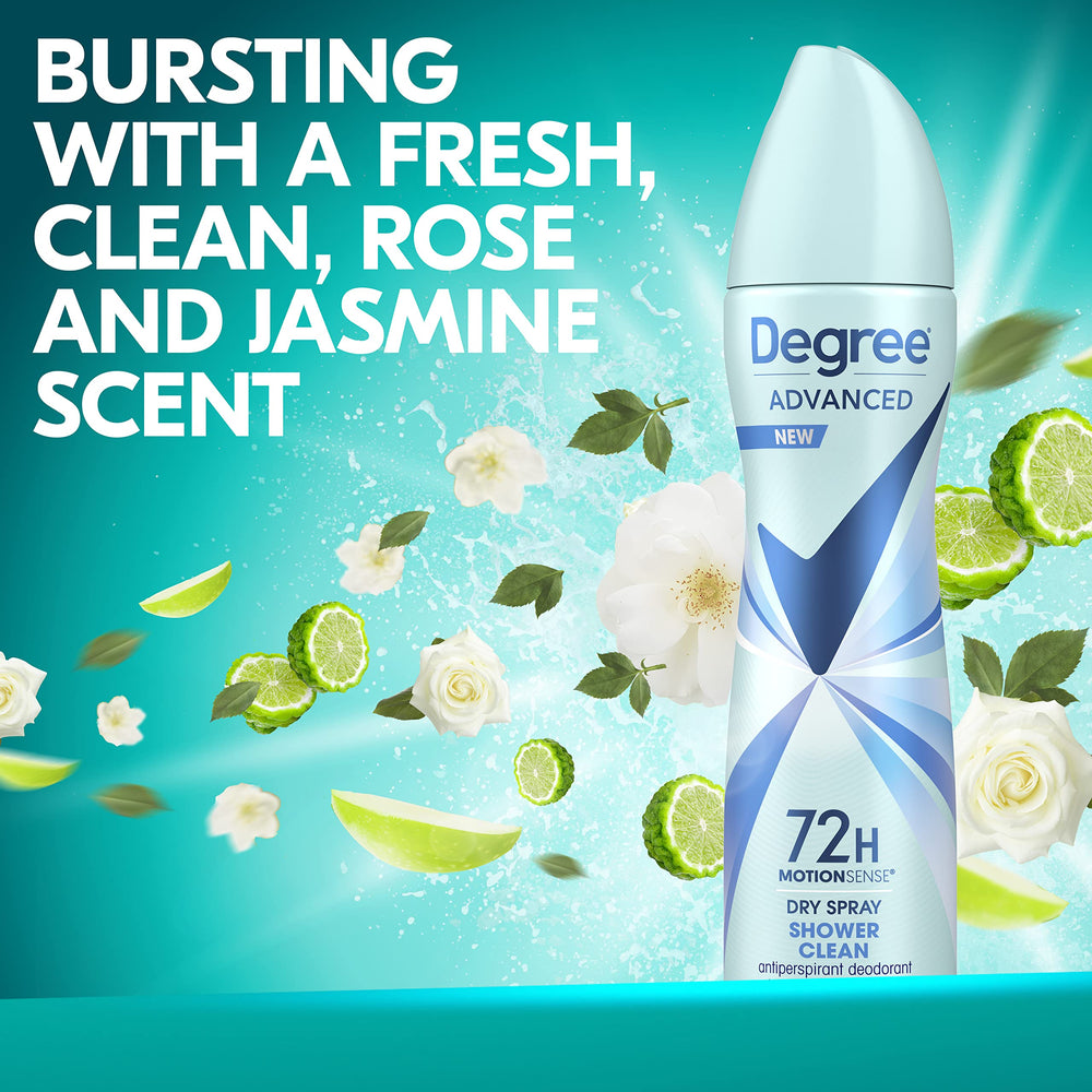 Degree recyclable aluminum can packaging highlights eco-conscious design.