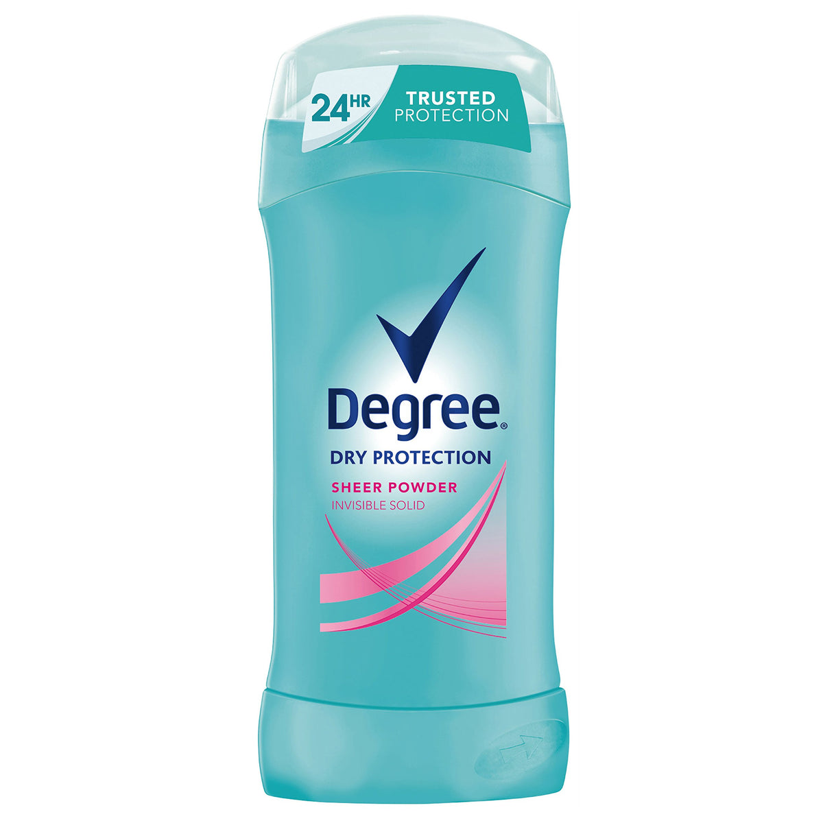 Degree Sheer Powder deodorant stick in packaging for all-day freshness and protection.