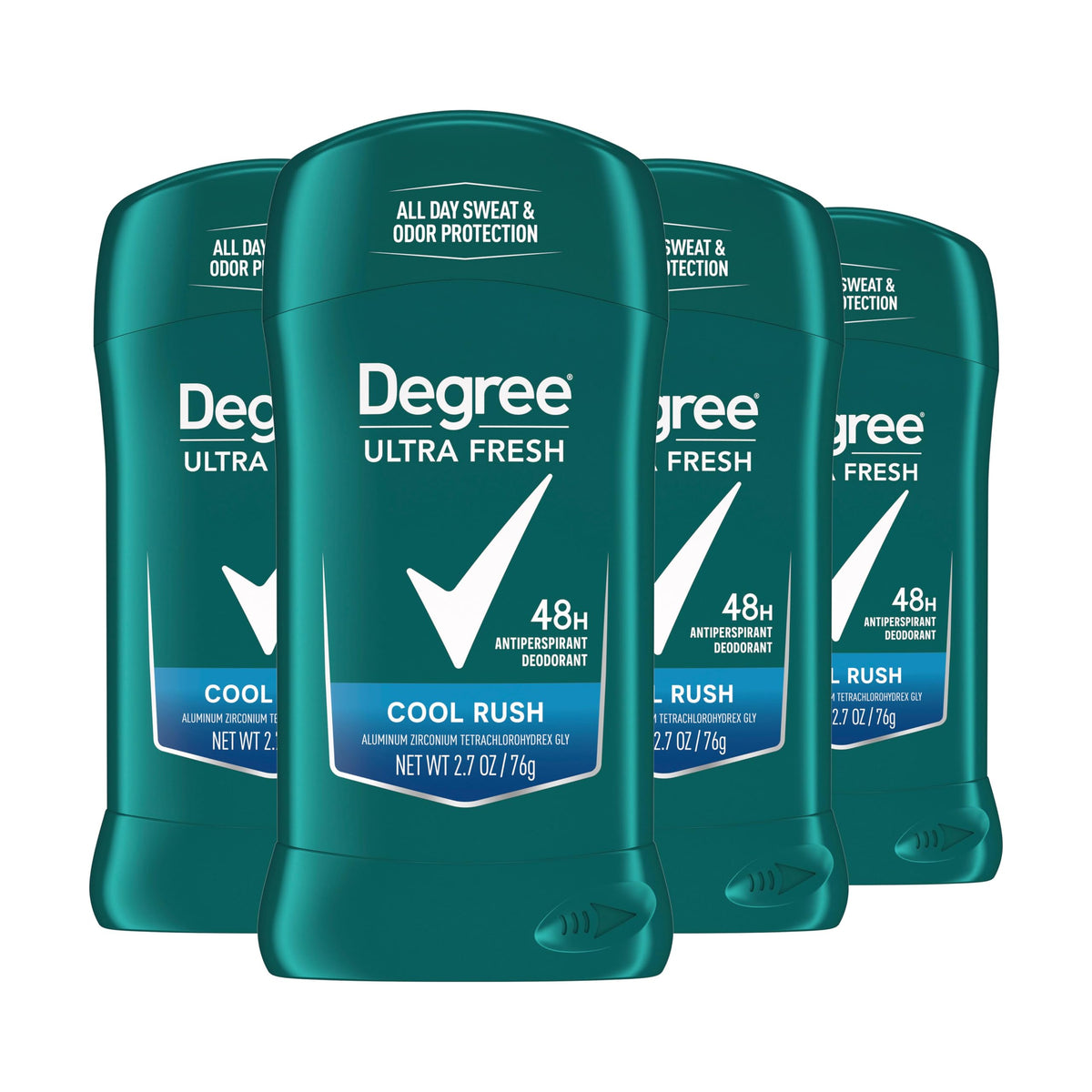 Degree Ultra Fresh Cool Rush stick front view for daily protection.