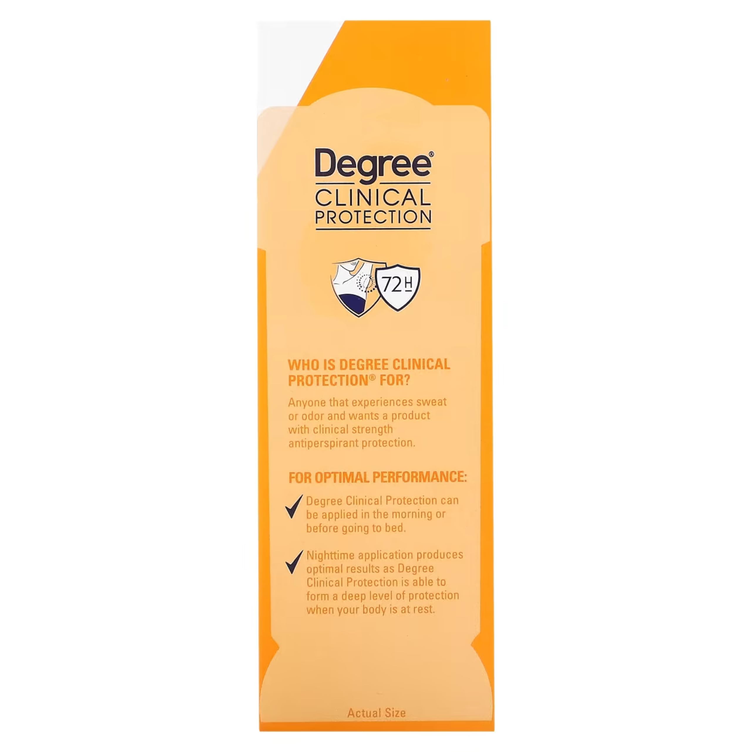 Degree Wmns Clincl Pro Summer Strength twist-up stick reduces waste.
