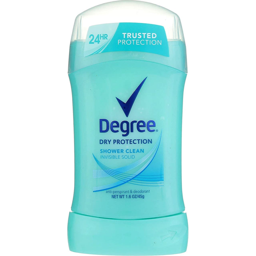 Degree Invisible Solid Shower Clean during application demonstrates quick underarm protection and smooth glide.